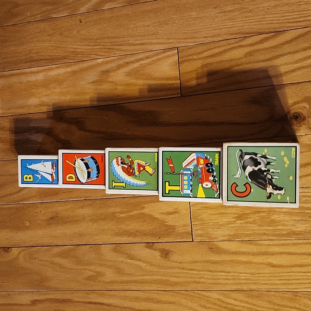 Vintage Stackable Alphabet Blocks